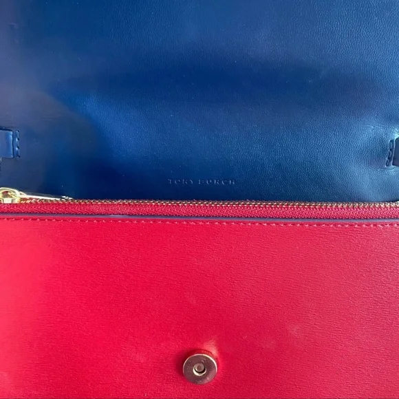 Tory Burch Parker Chain Wallet Bag Crossbody RedW/gold Excellent Condition
